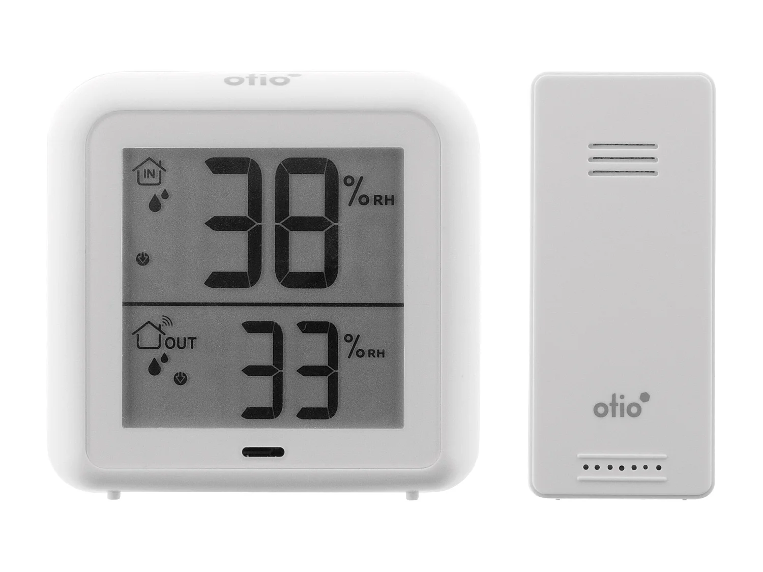 Thermomètre hygromètre Blanc avec capteur sans fil - Otio