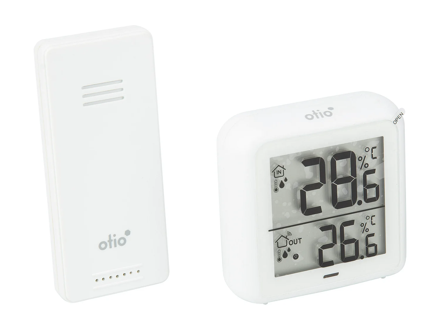 Thermomètre hygromètre Blanc avec capteur sans fil - Otio