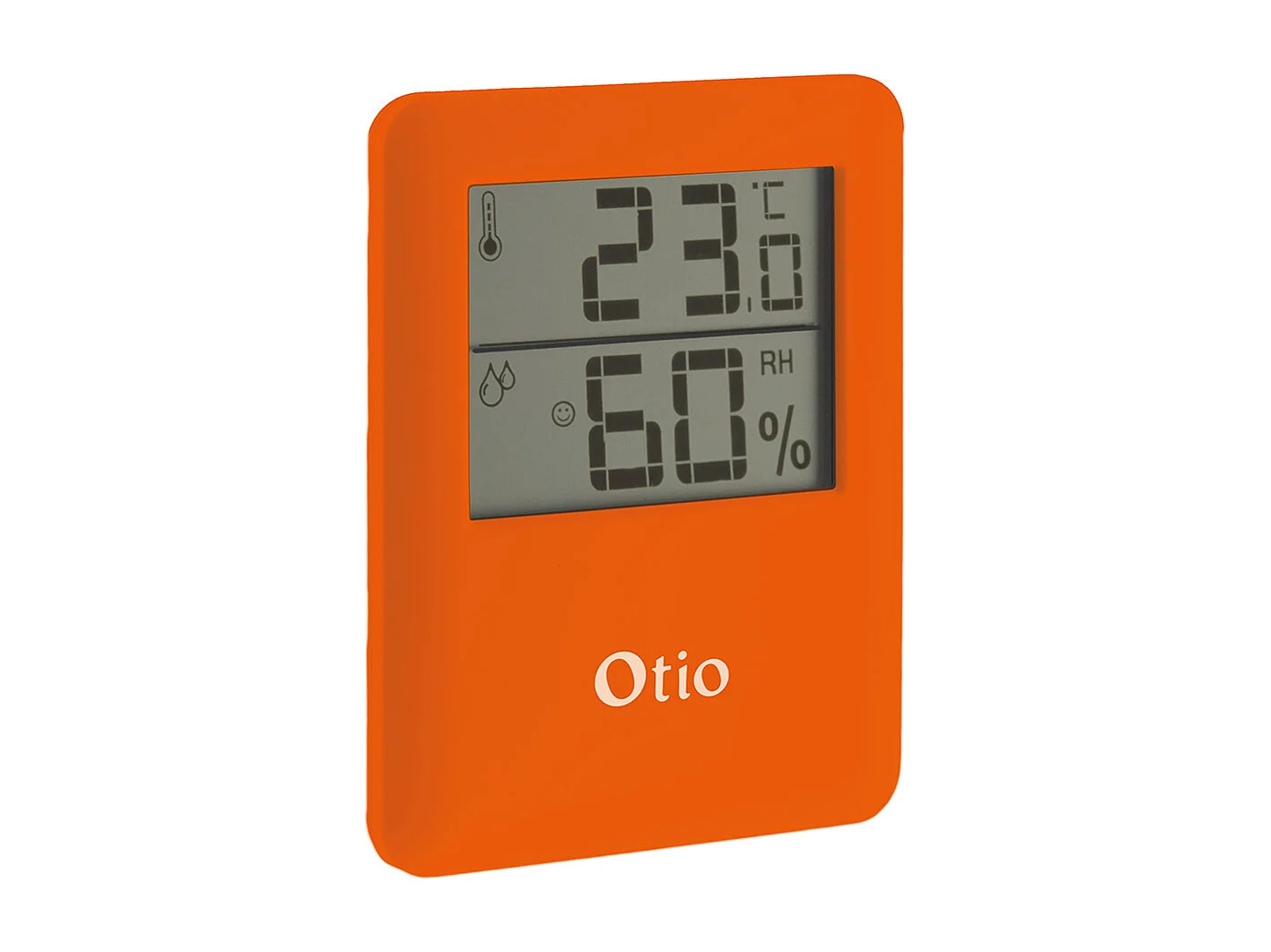 Thermomètre hygromètre magnétique LCD - Orange - Otio