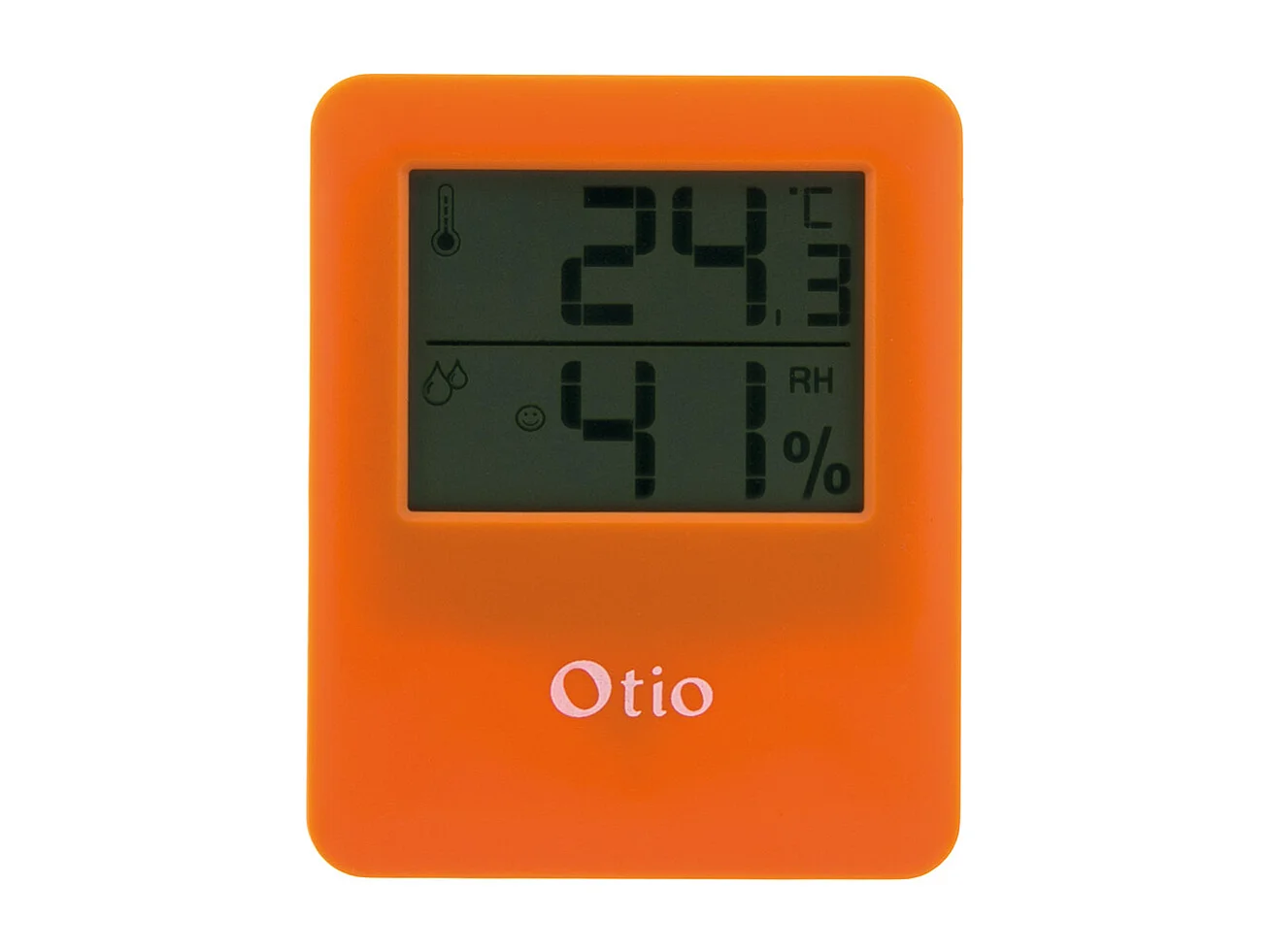 Thermomètre hygromètre magnétique LCD - Orange - Otio