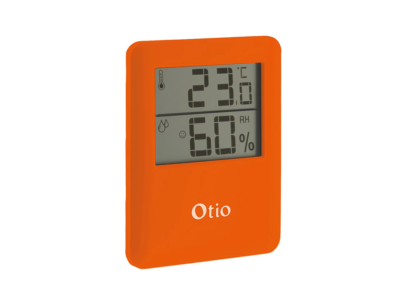 Thermomètre hygromètre magnétique LCD - orange - Otio
