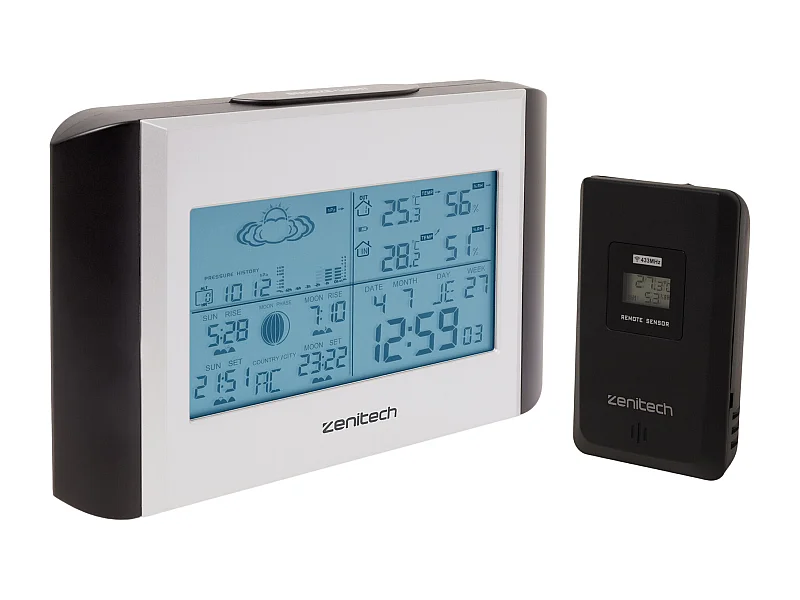 Station météo intérieure avec capteur extérieur sans fil - Zenitech