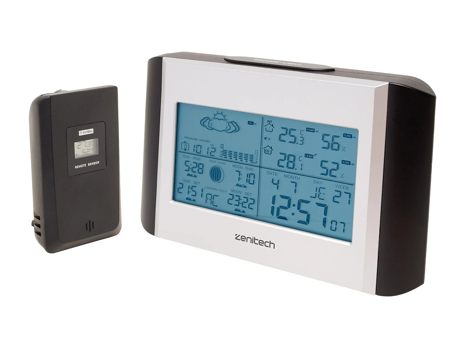 Station météo intérieure avec capteur extérieur sans fil - Zenitech