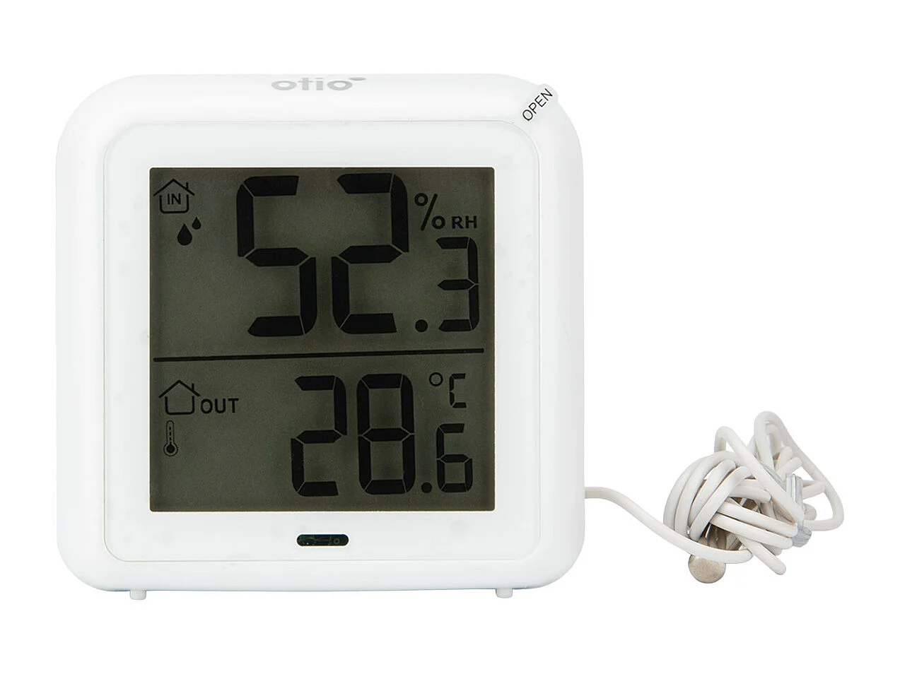 Thermomètre hygromètre Blanc à sonde filaire et capteur de précision - Otio