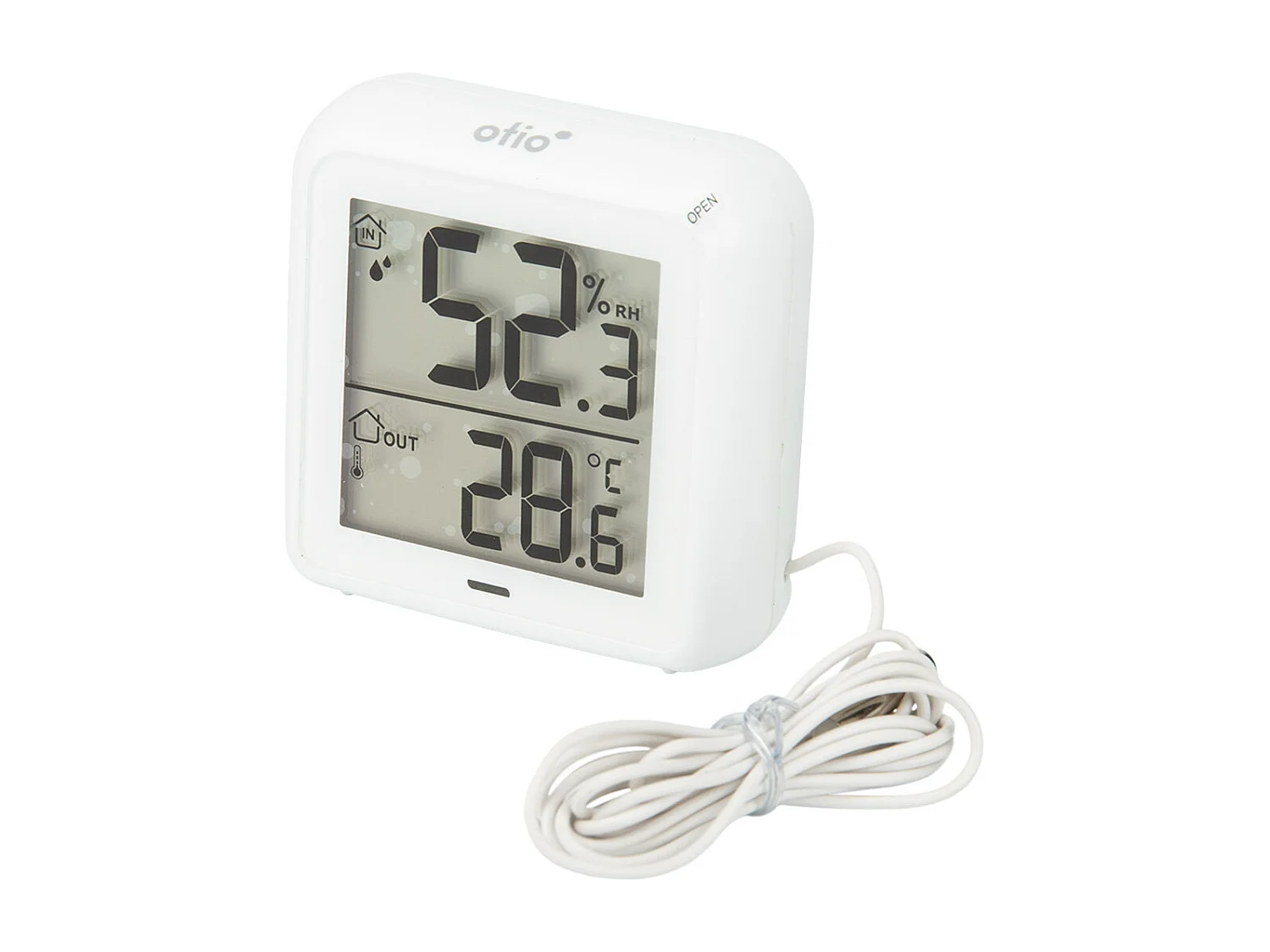 Thermomètre hygromètre Blanc à sonde filaire et capteur de précision - Otio