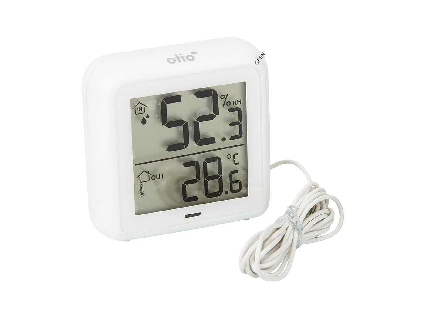 Thermomètre hygromètre Blanc à sonde filaire et capteur de précision - Otio