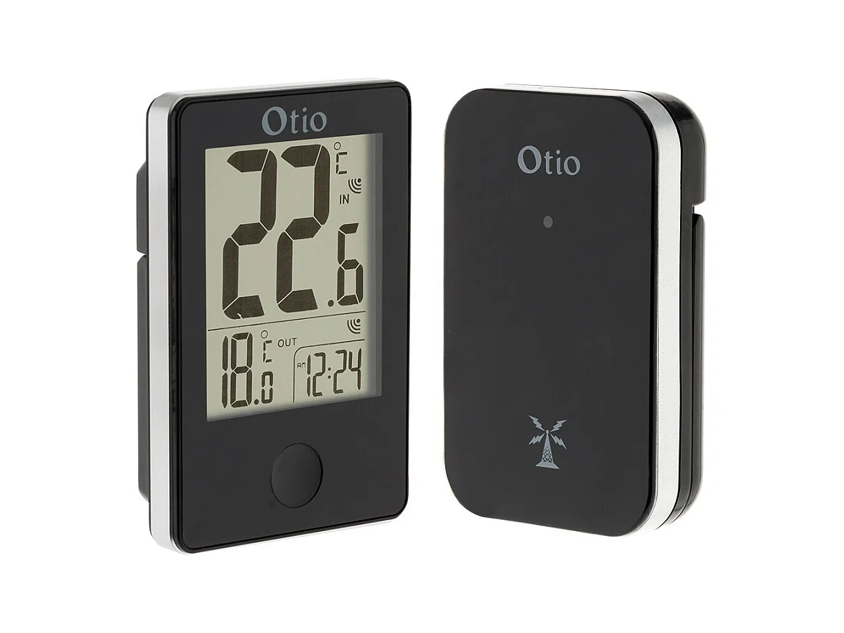 Thermomètre intérieur extérieur sans fil - noir - Otio