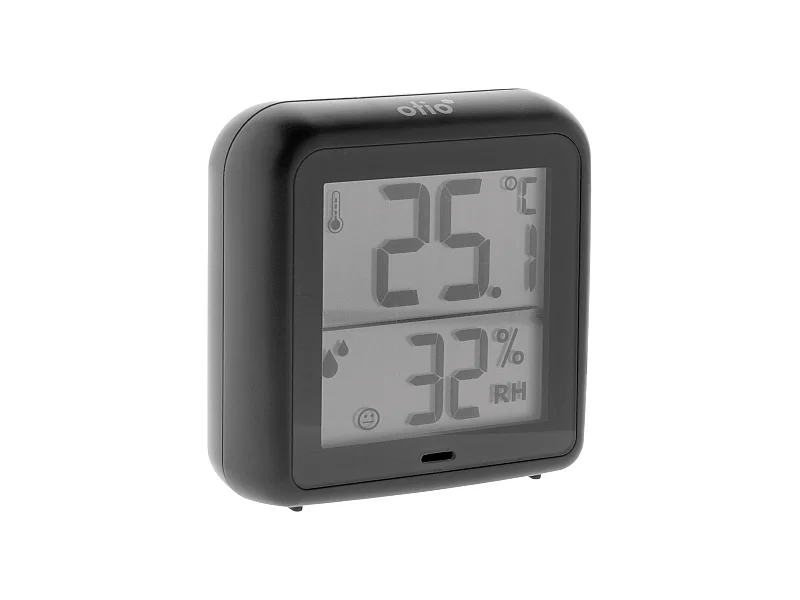 Thermomètre hygromètre intérieur + capteur - Noir - Otio