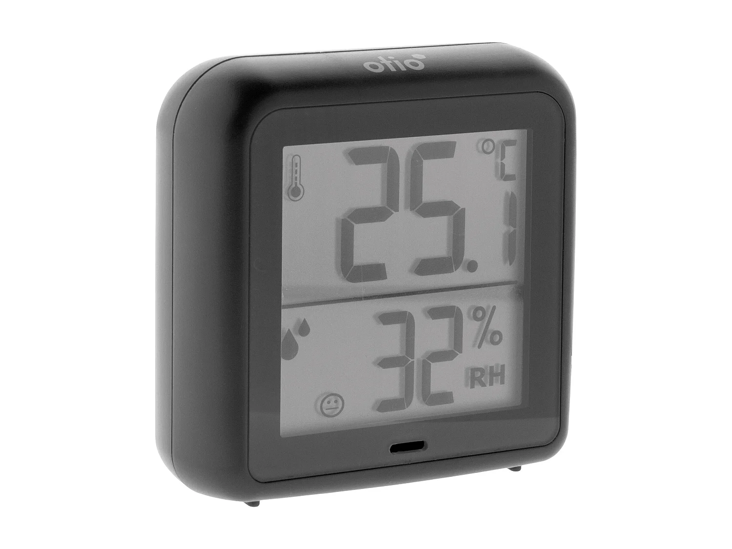 Thermomètre hygromètre intérieur + capteur - Noir - Otio