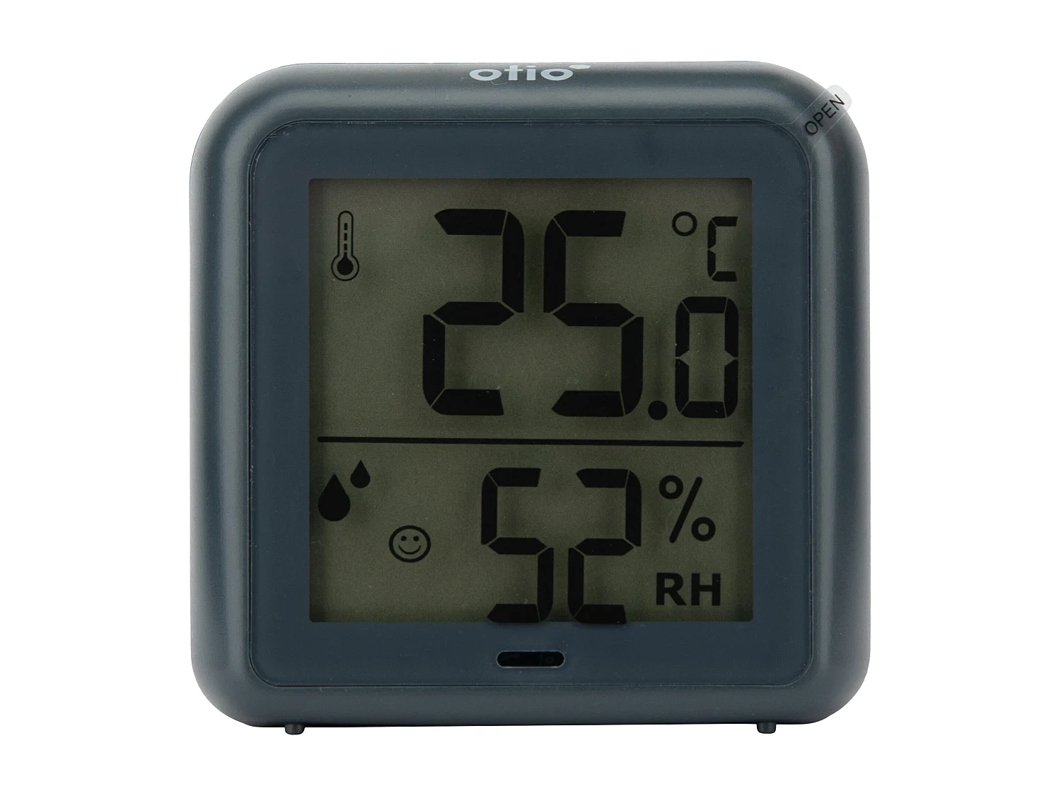 Thermomètre hygromètre intérieur + capteur - Noir - Otio