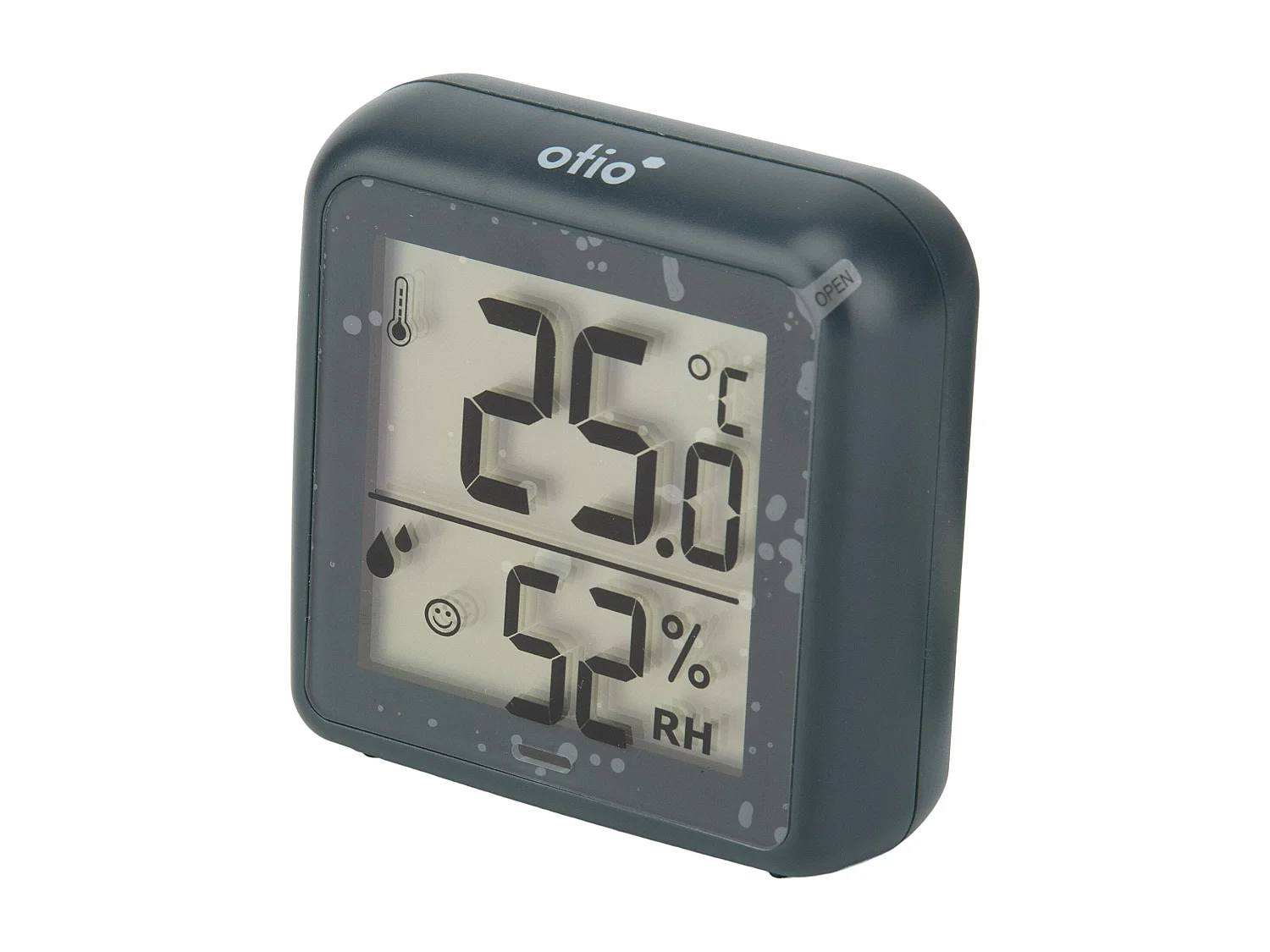 Thermomètre hygromètre intérieur + capteur - Noir - Otio