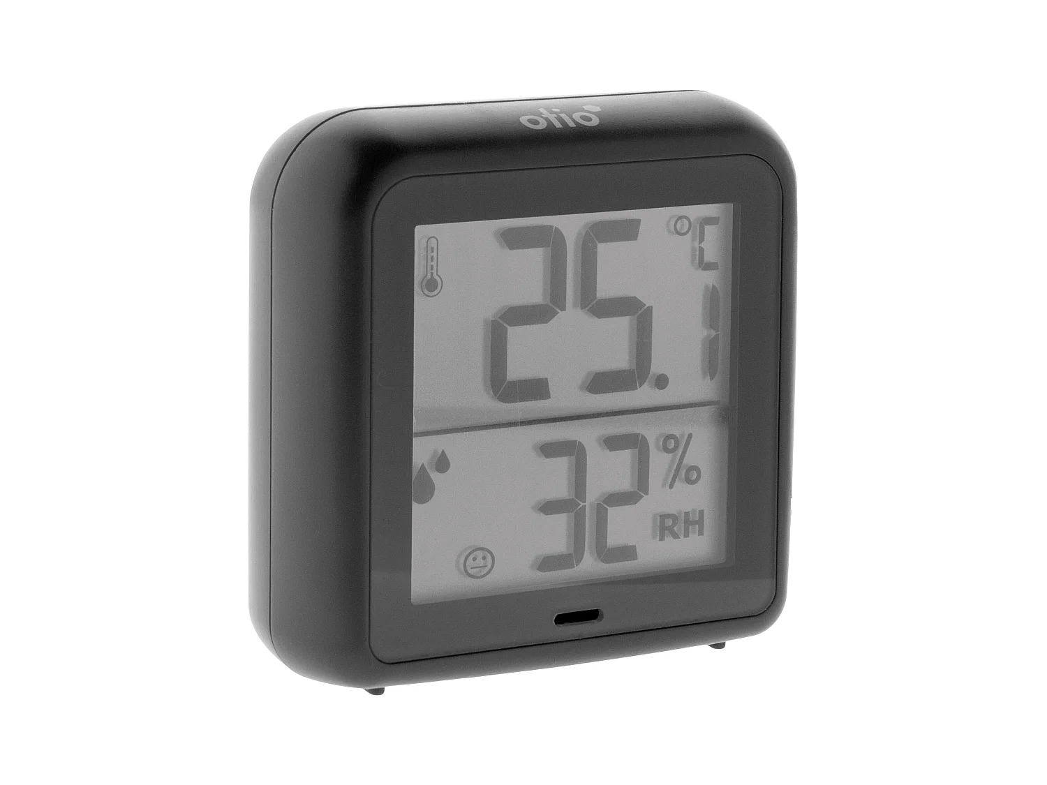 Thermomètre hygromètre intérieur + capteur - noir - Otio