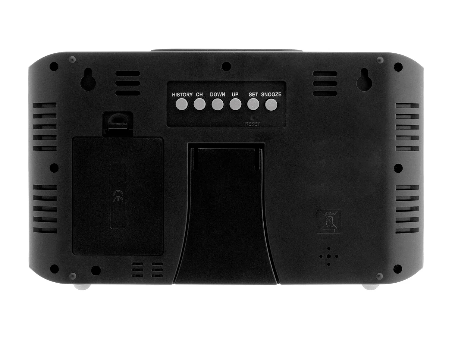 Station météo effet bois avec capteur sans fil (IP44) - Zenitech