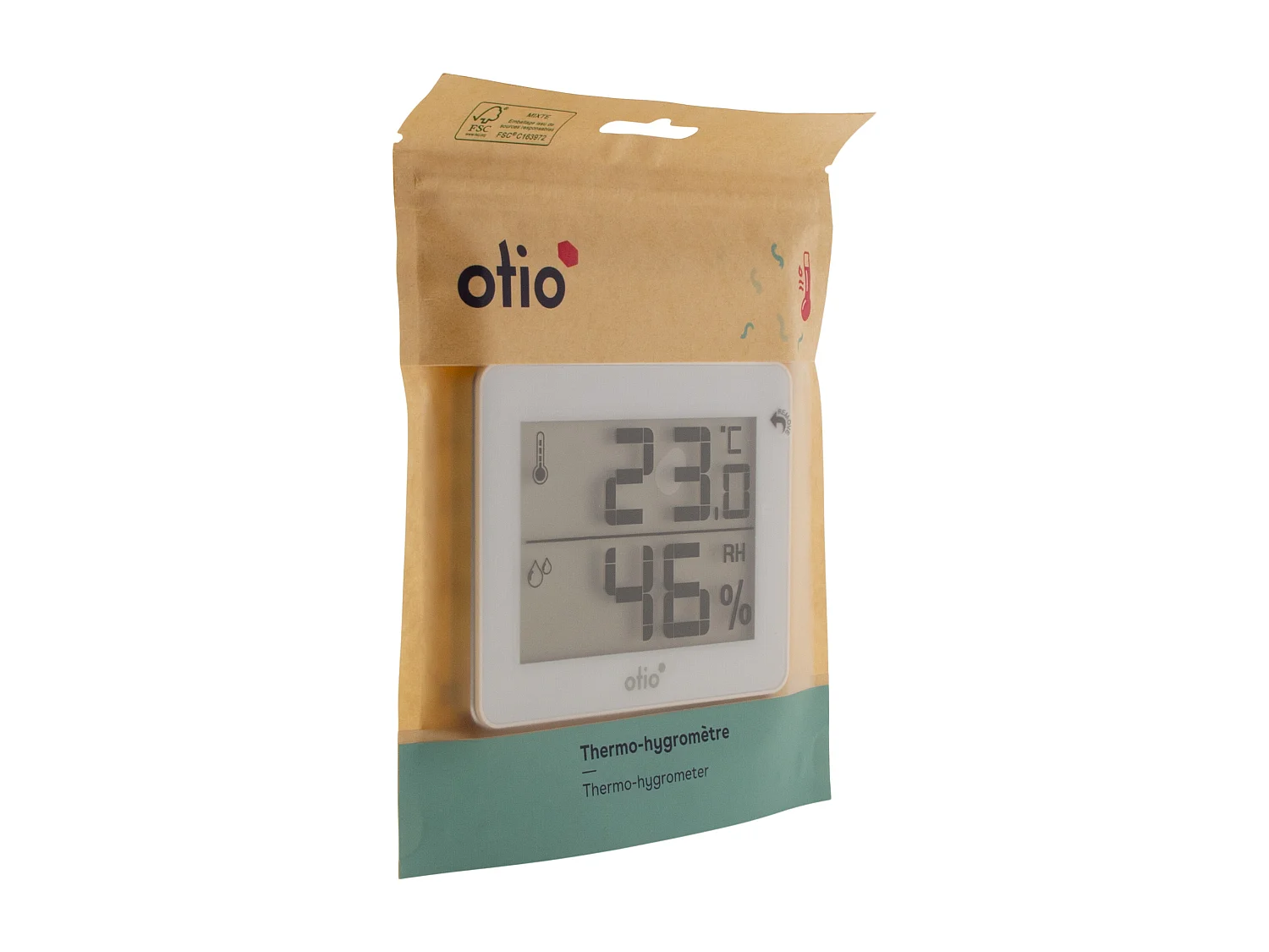 Thermomètre hygromètre Blanc - écran LCD - Otio
