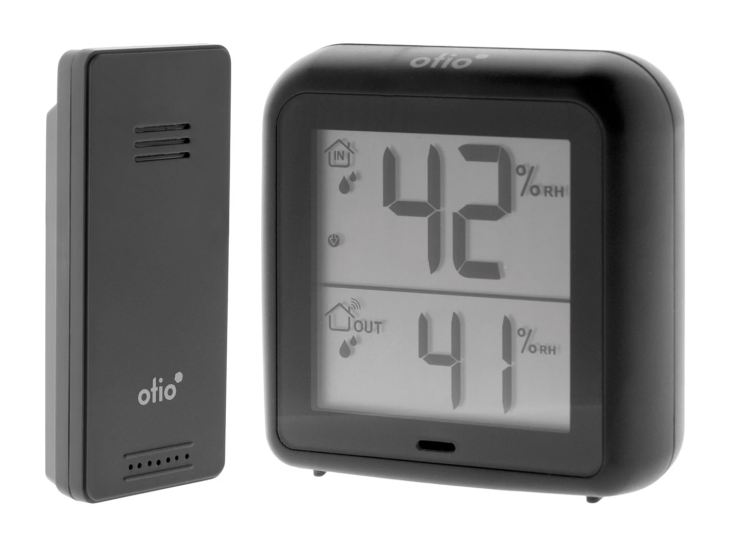 Thermomètre hygromètre Gris avec capteur sans fil - Otio