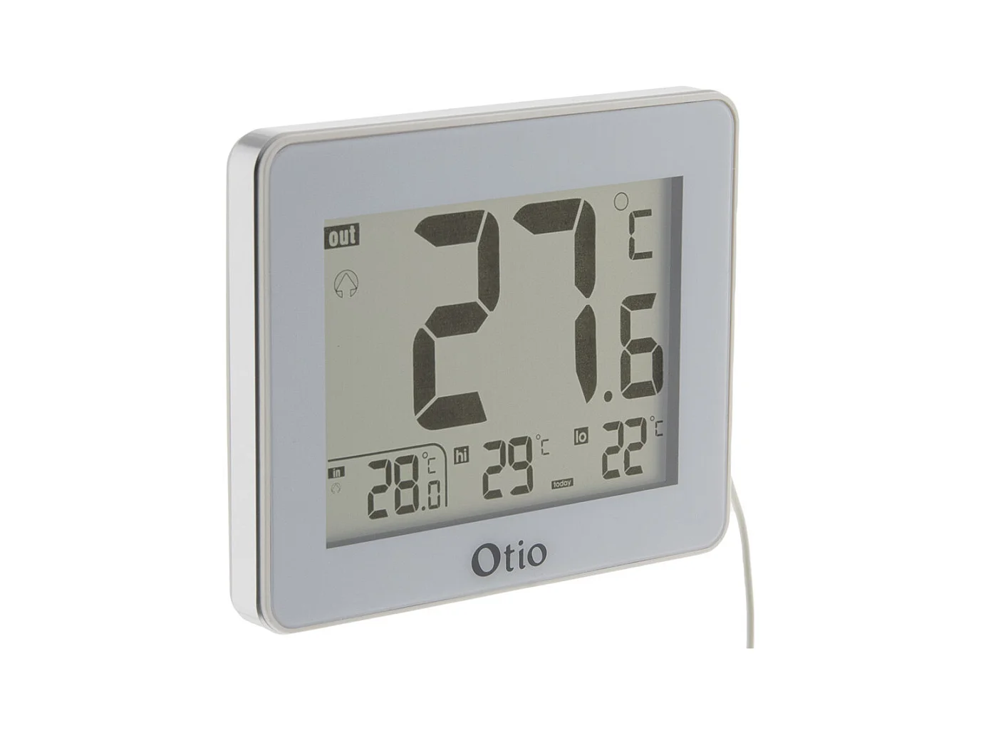 Thermomètre intérieur extérieur filaire blanc - Otio
