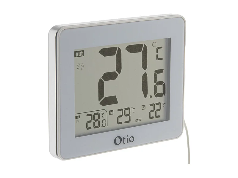 Thermomètre intérieur extérieur filaire Blanc - Otio