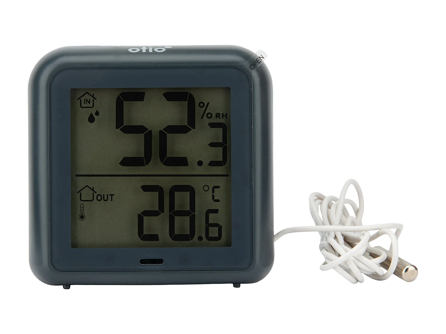 Thermomètre hygromètre Noir à sonde filaire et capteur de précision - Otio