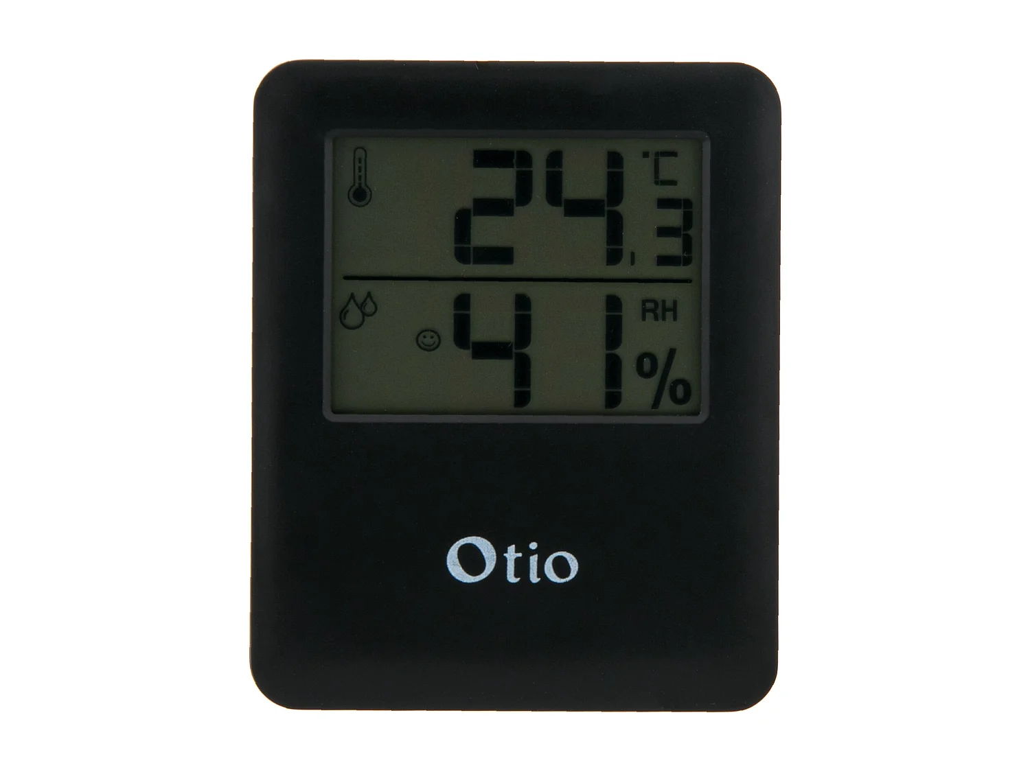 Thermomètre hygromètre digital intérieur - Noir - Otio