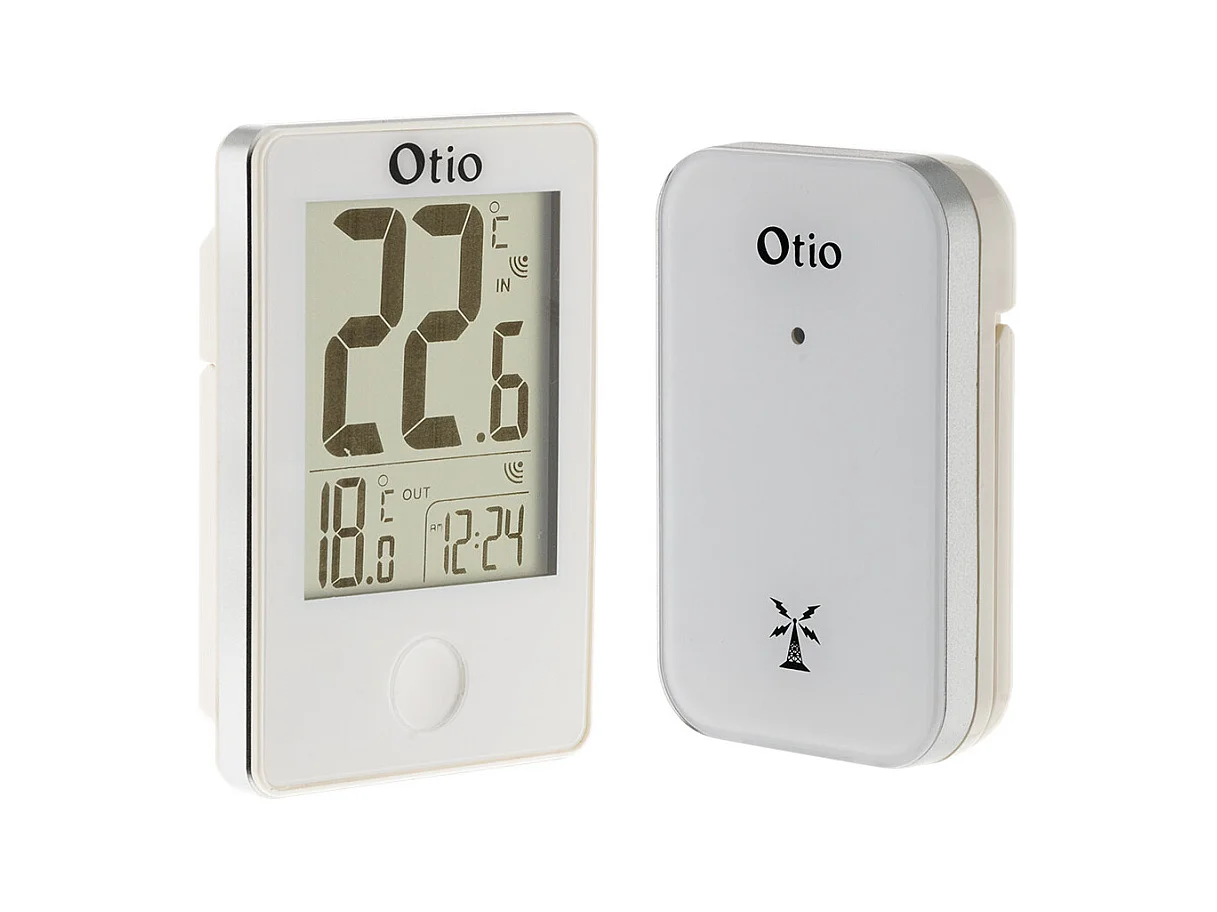 Thermomètre intérieur extérieur sans fil - blanc - Otio