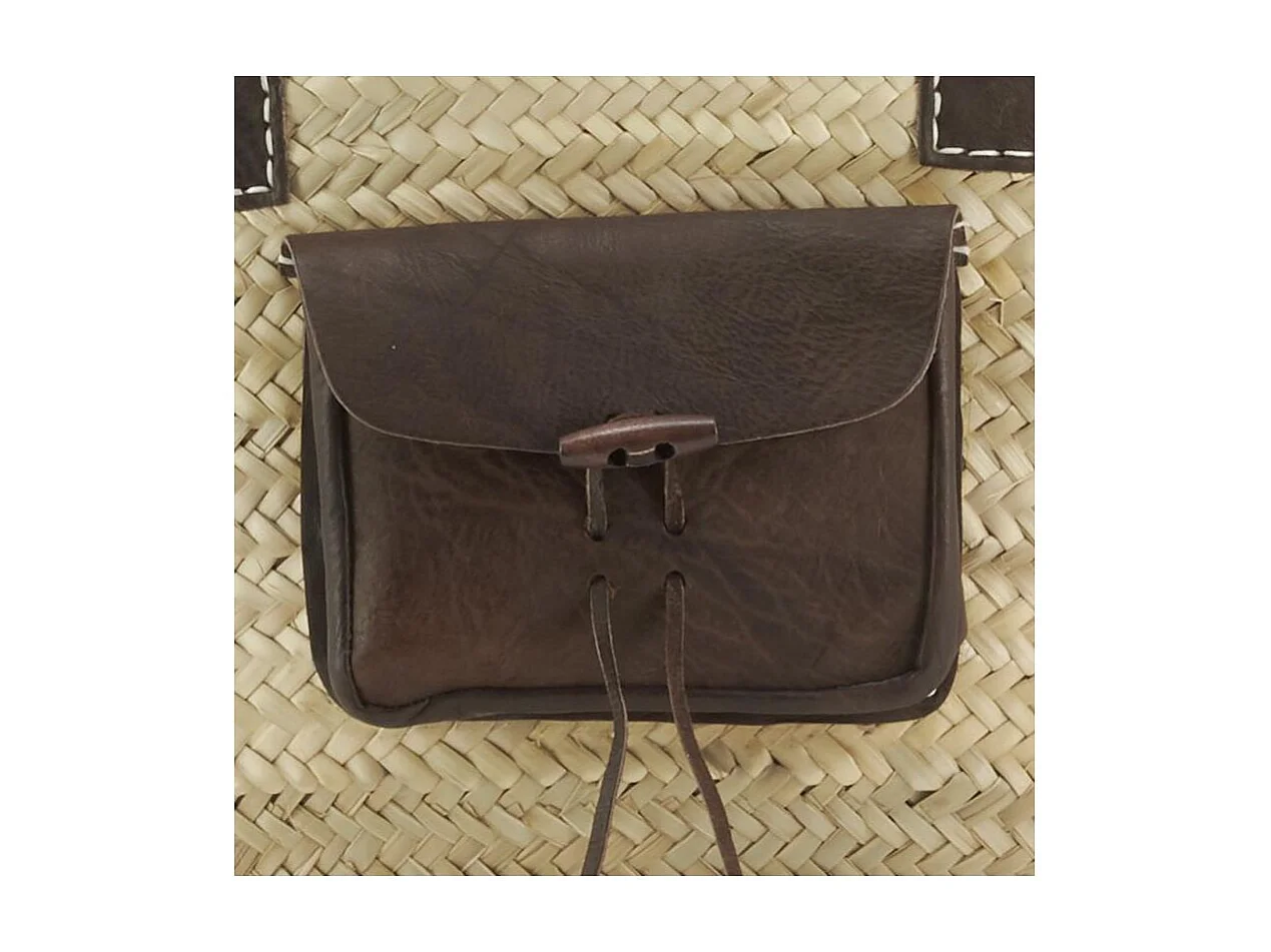 Couffin en palmier et cuir