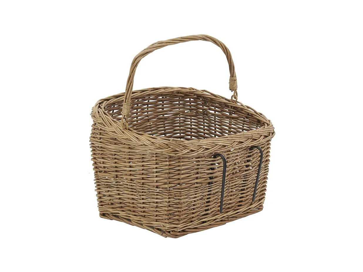 Panier pour vélo en osier buff et métal