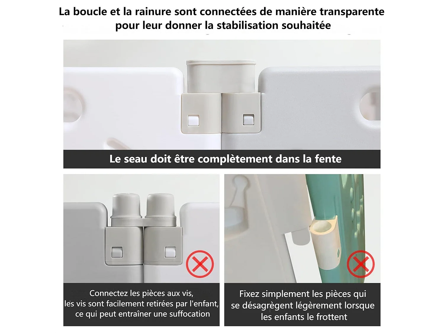 Parc Bebe Dripex - en Plastique Ecologique Gris - 16+2 Panneaux - avec Porte - 190 x 190 x 61 cm