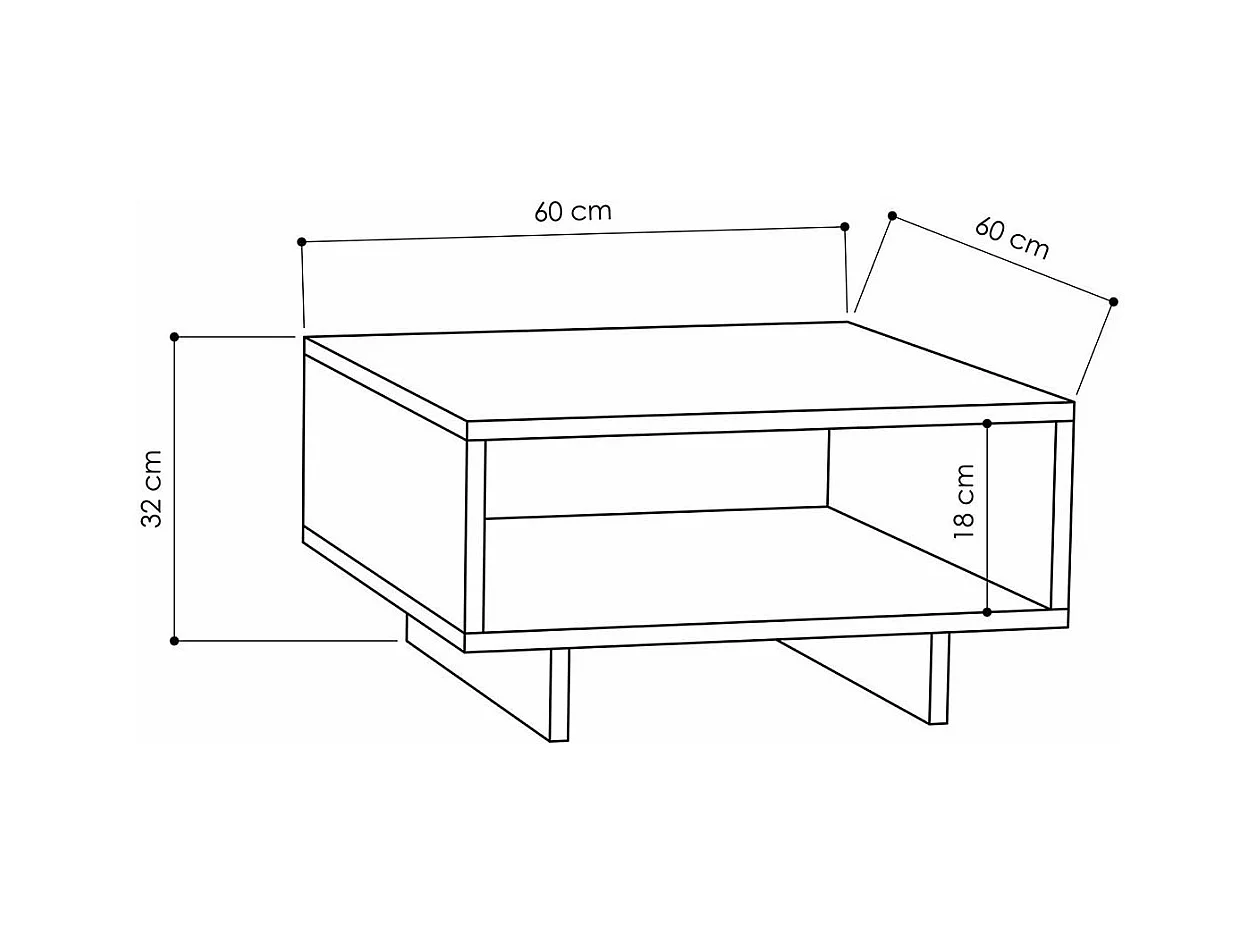 Table basse 1 étagère L60 cm - Hola