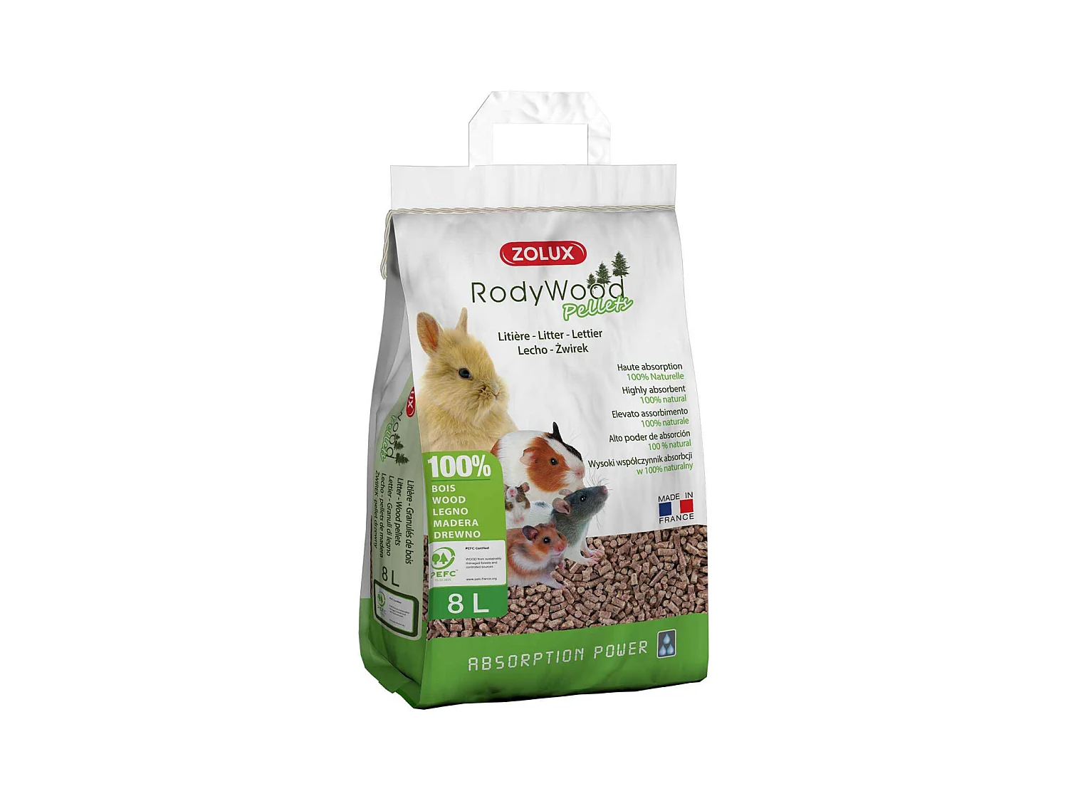 Litière granulés de bois Rodywood 8 litres