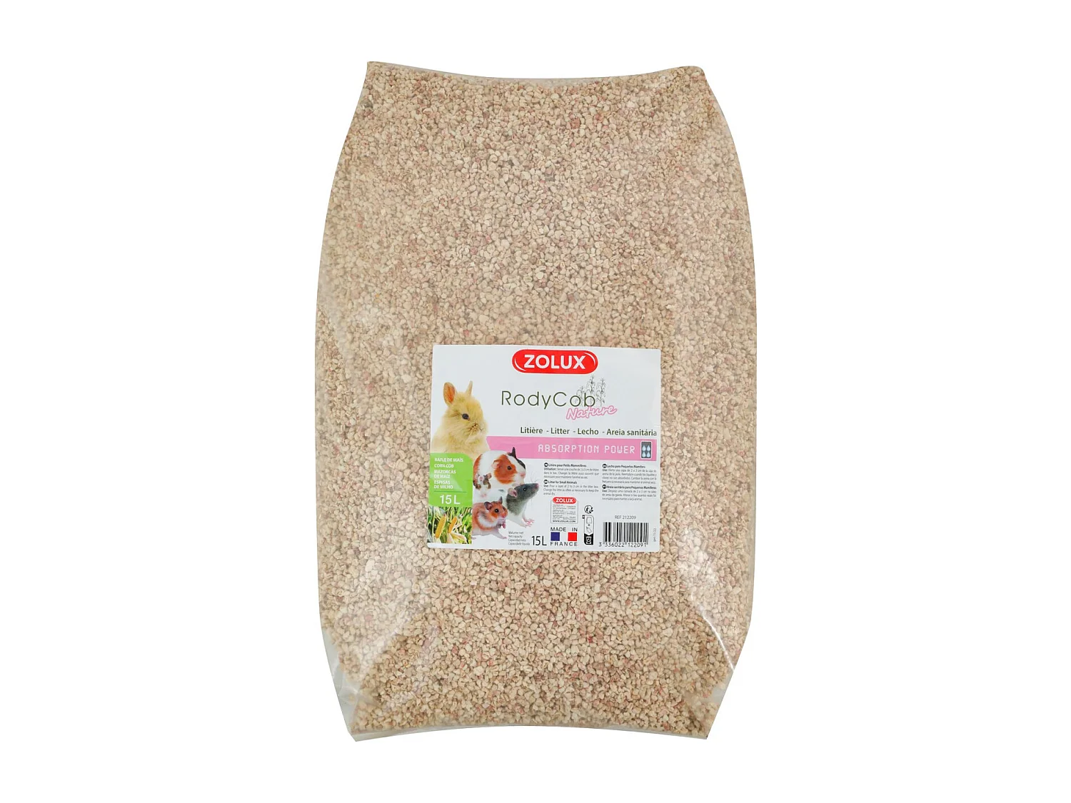 Litière pour petits mammifères Rodycob 15 litres