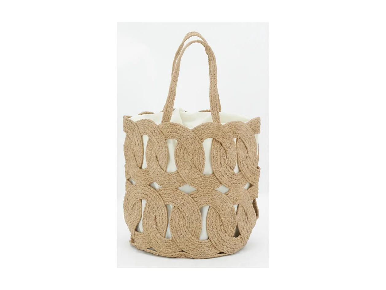 Sac en jute ajouré doublé coton