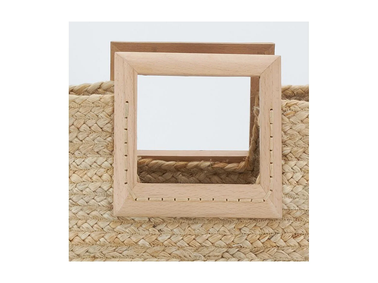 Sac cabas en jute et bois naturel et noir