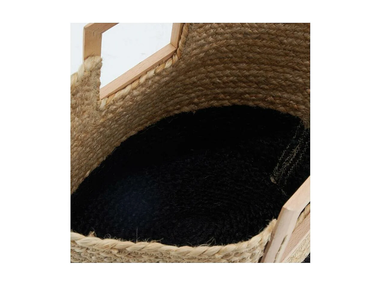 Sac cabas en jute et bois naturel et noir