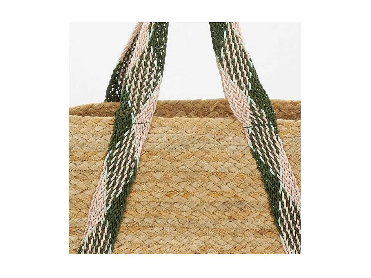 Sac en jute rectangulaire et poche en coton kaki