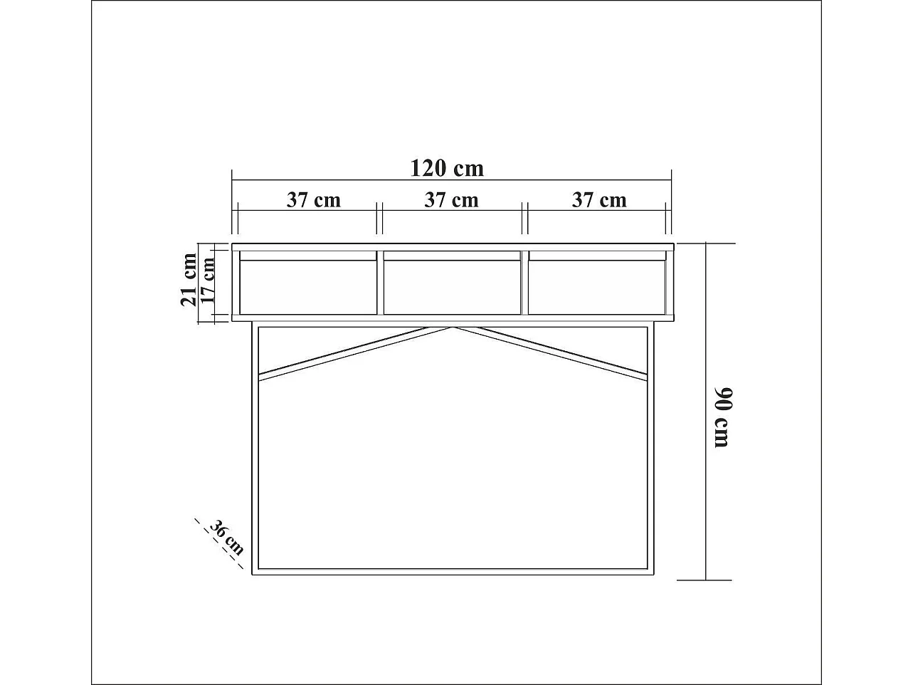Console 3 tiroirs Stela style industriel Métal Noir et Bois Naturel