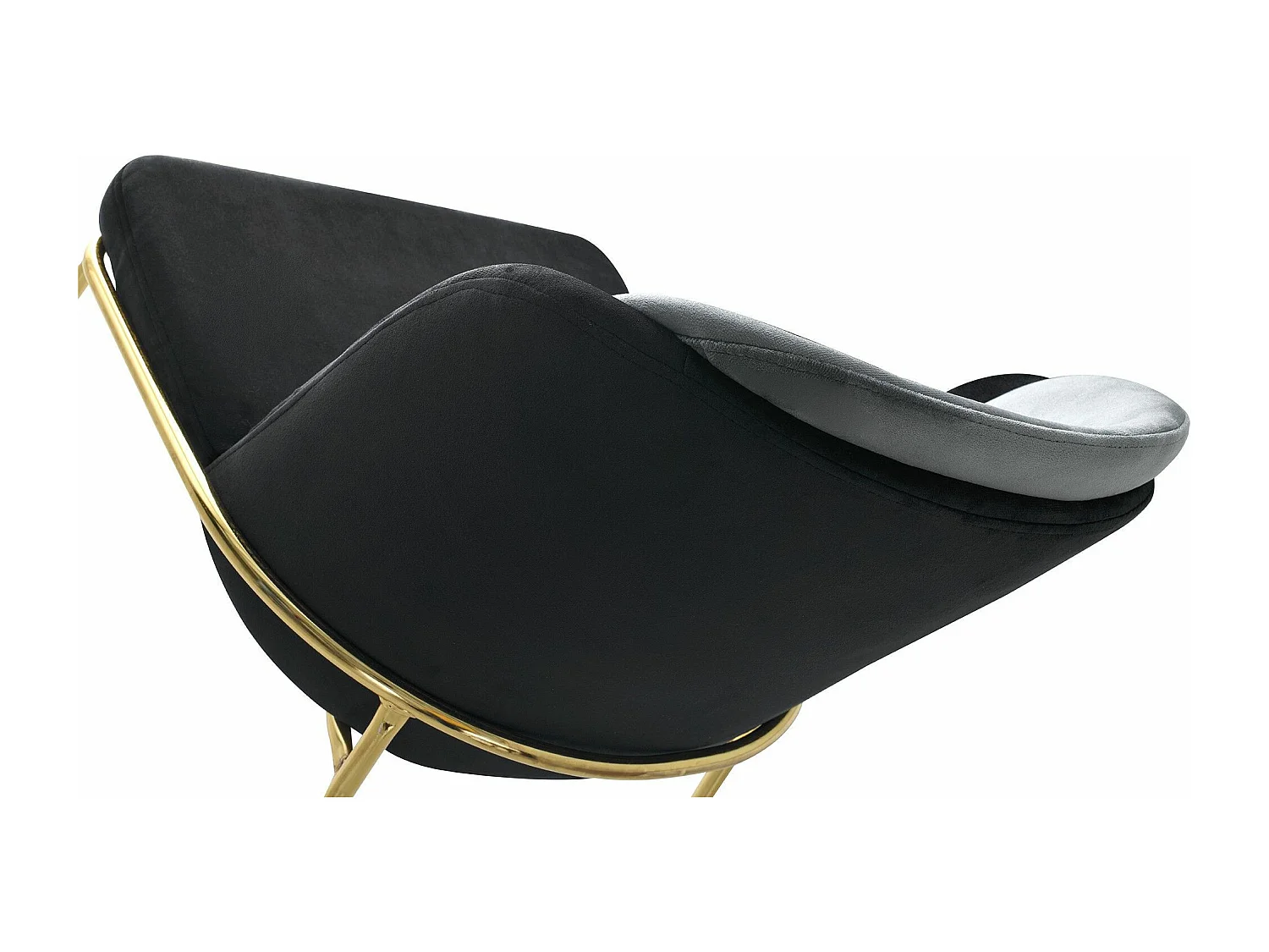 Lot de 4 chaises Kymil Métal Or et Velours Noir