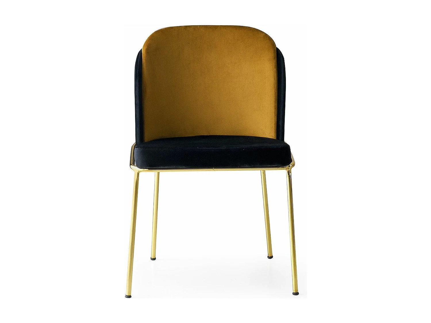 Lot de 4 chaises Kymil Métal Or et Velours Or et Noir