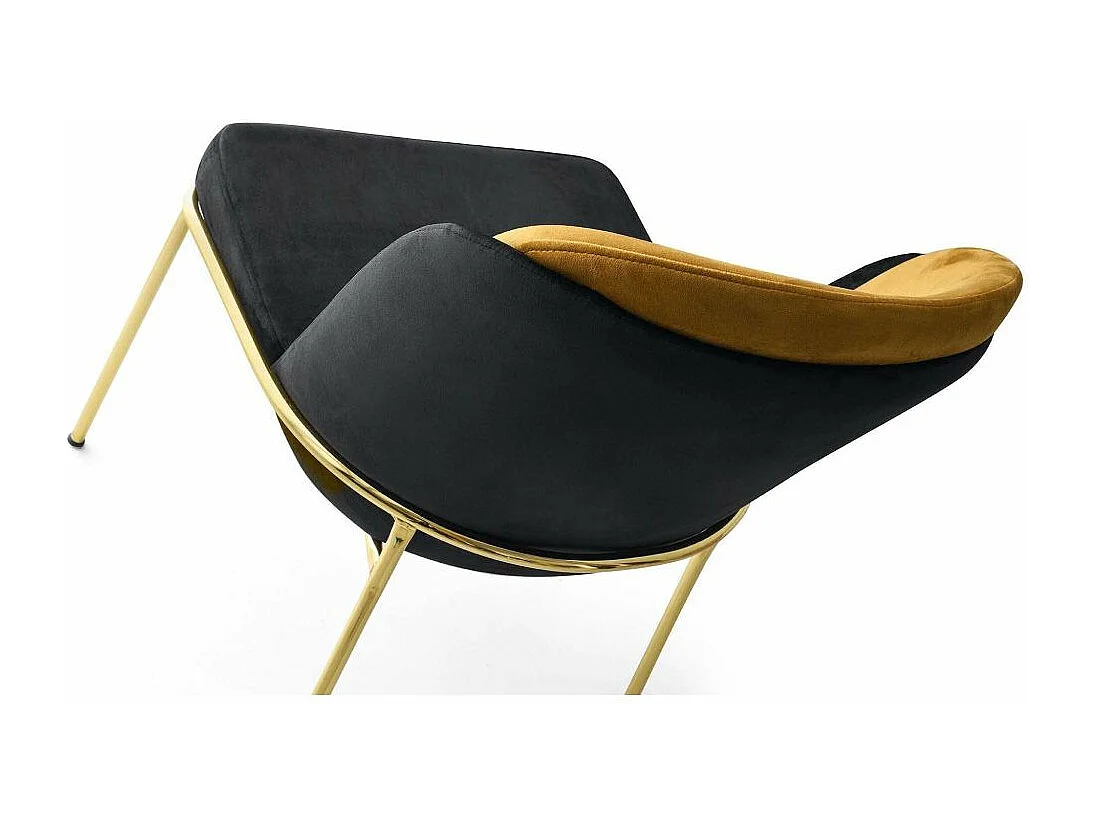 Lot de 4 chaises Kymil Métal Or et Velours Or et Noir