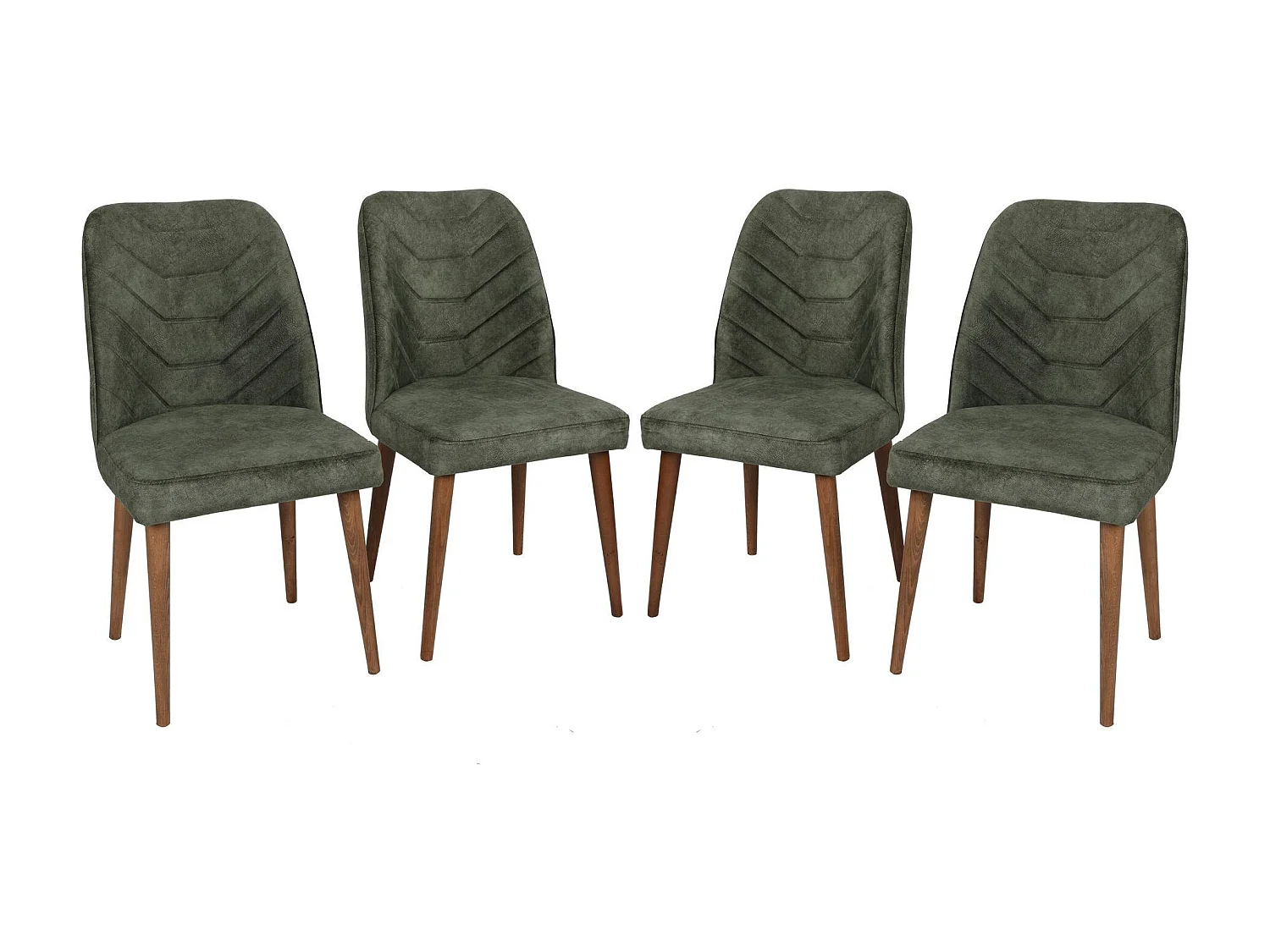 Lot de 4 chaises Conla Velours Vert foncé