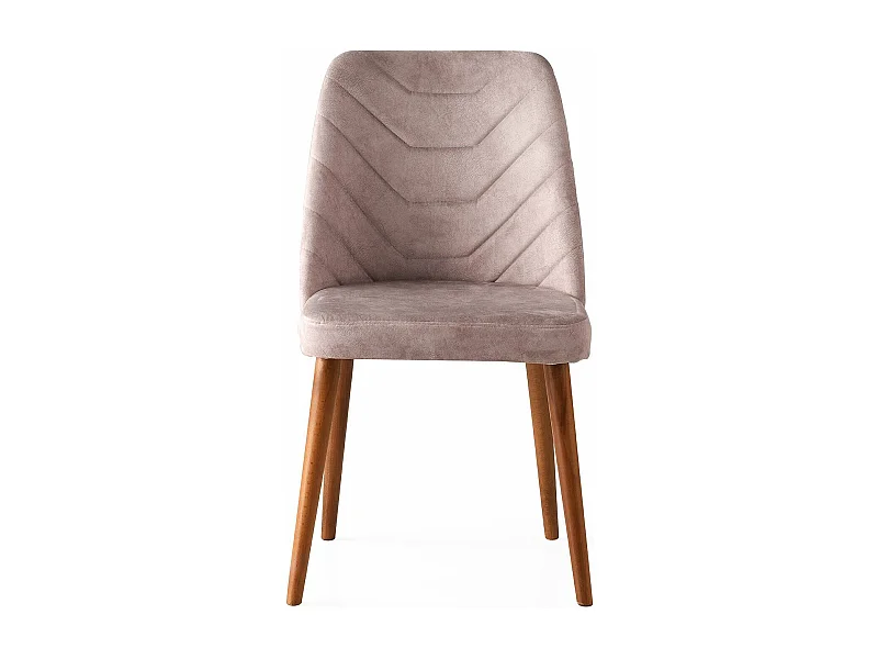 Lot de 4 chaises Conla Velours Beige