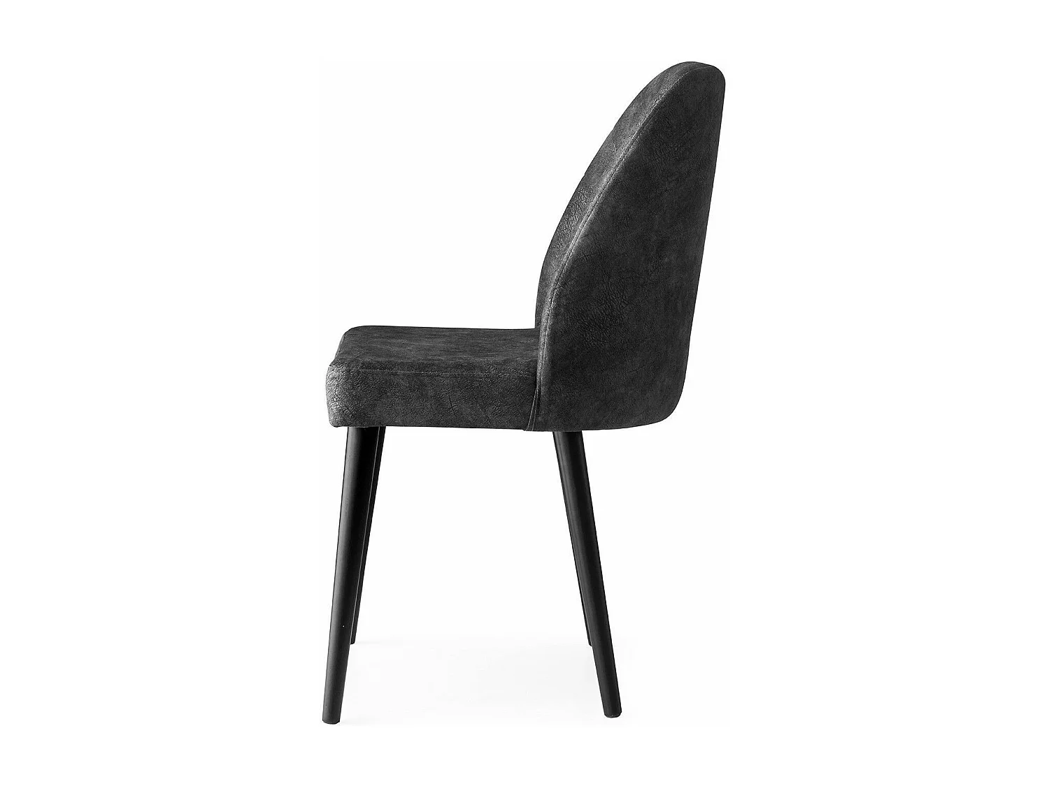 Lot de 4 chaises Conla Velours Gris foncé