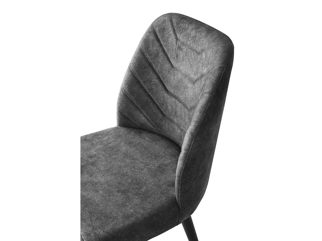 Lot de 4 chaises Conla Velours Gris foncé