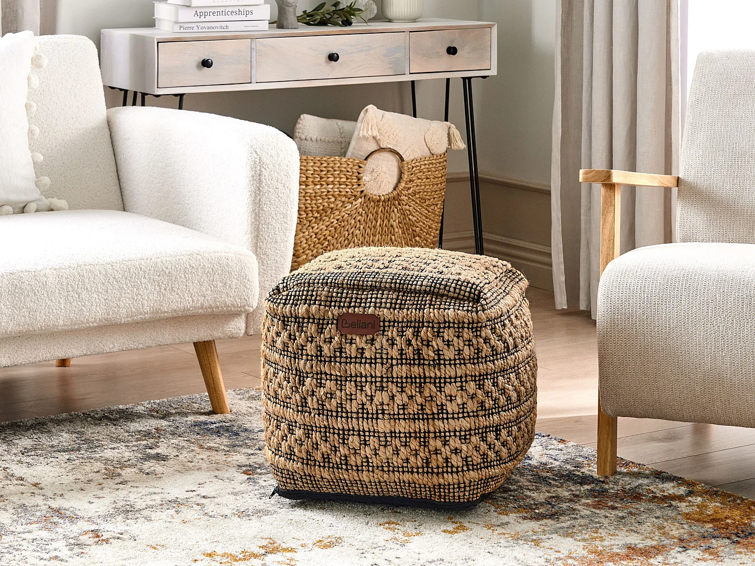 Pouf MABULA Jute Beige 40 cm 40 cm 40 cm