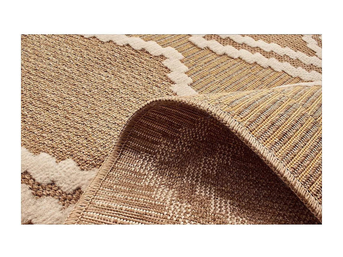 Tapis intérieur extérieur aspect jute jaune Tijuana 9048 170 x 120 cm