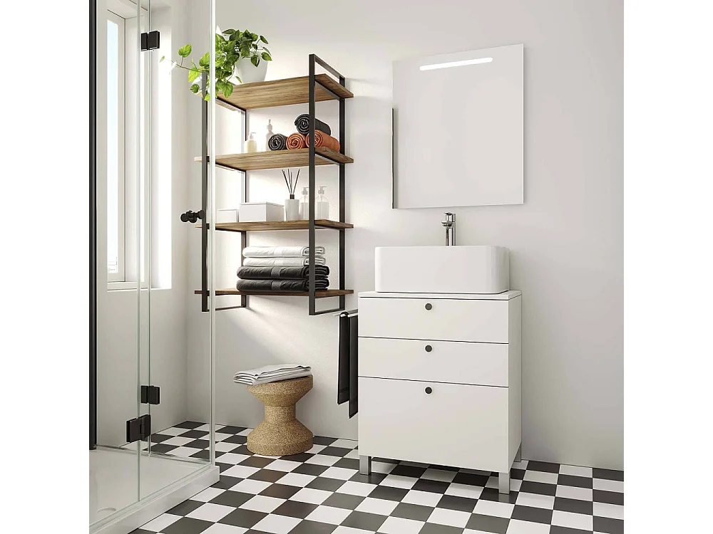 Étagère structure en métal et tablettes Lader