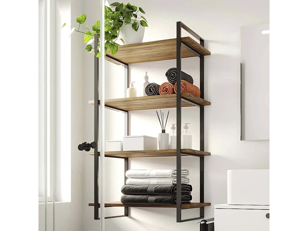 Étagère structure en métal et tablettes Lader