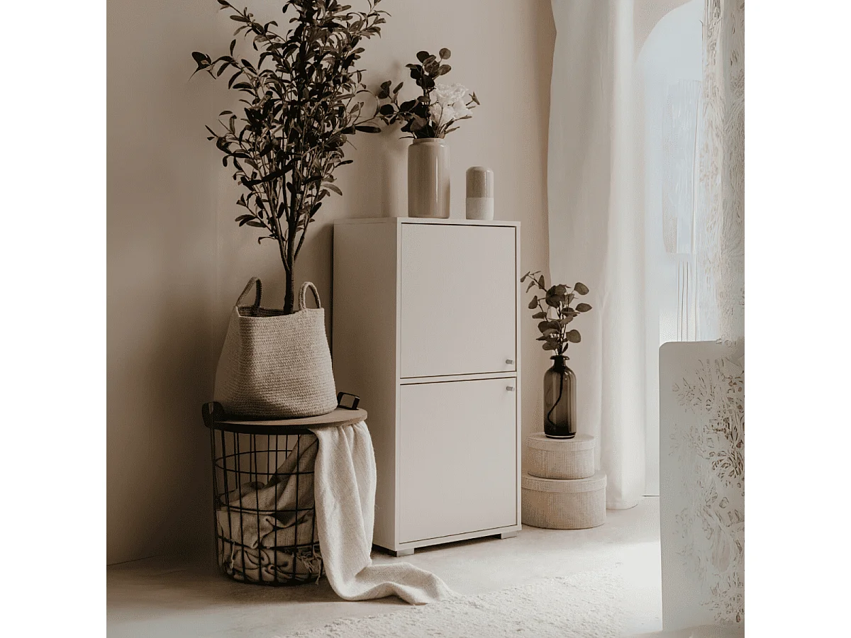 Meuble de rangement 3 étagères et 2 portes L46 cm - FYN