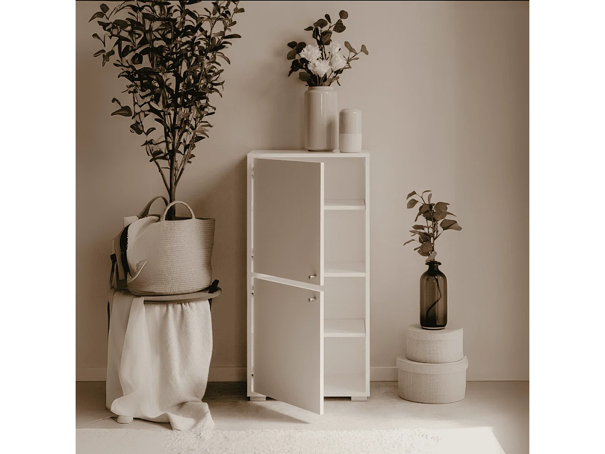 Meuble de rangement 3 étagères et 2 portes L46 cm - FYN