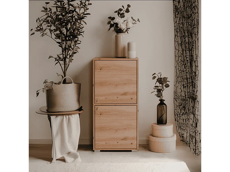 Meuble de rangement 3 étagères et 2 portes L46 cm - FYN