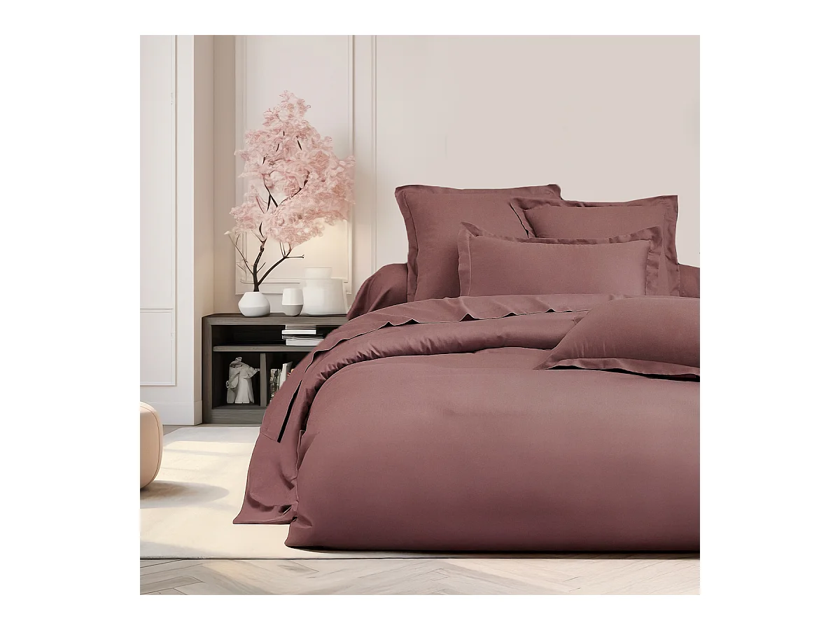Housse de couette + taies oreiller 2 personnes  200x200 cm  satin de coton